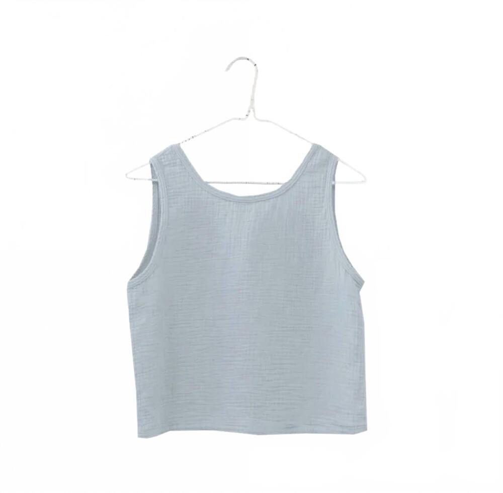 NEW IT IS WELL L.A. women's reversible gauze tank in slate grey